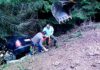 Mașină căzută în râpă, pe Transfăgărășan!