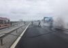 Incendiu pe A1. Cisterna in flacari