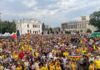 Piata Primariei Pitesti, neincapatoare la meciul Romania – Olanda! Imagini fabuloase