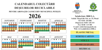 Află când se colectează deșeurile reciclabile în Pitești! Programul complet 2026